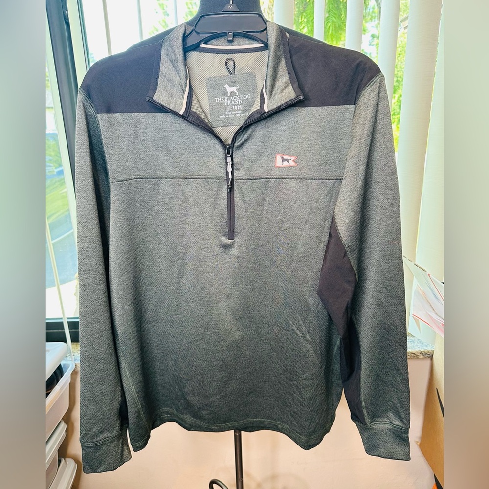 The Black Dog Gray Black Men's Pullover Sweater Jacket Size Medium
